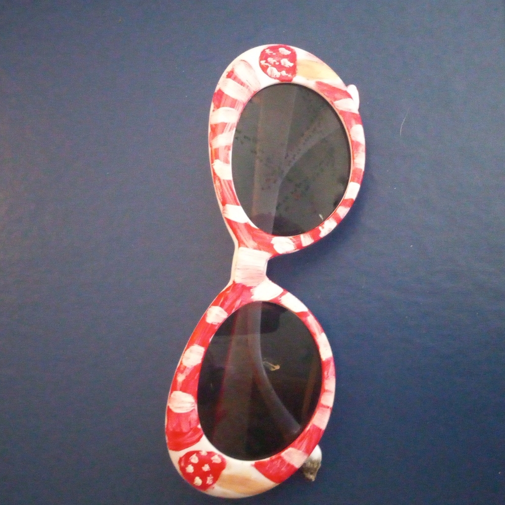 Hand painted mushroom themed glasses